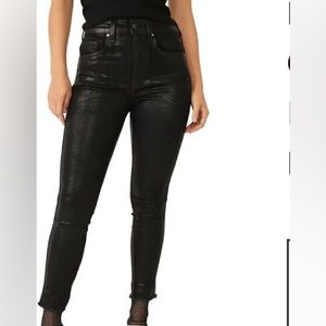 Waxed denim free people jeans